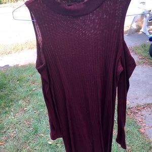 Maroon sweater dress